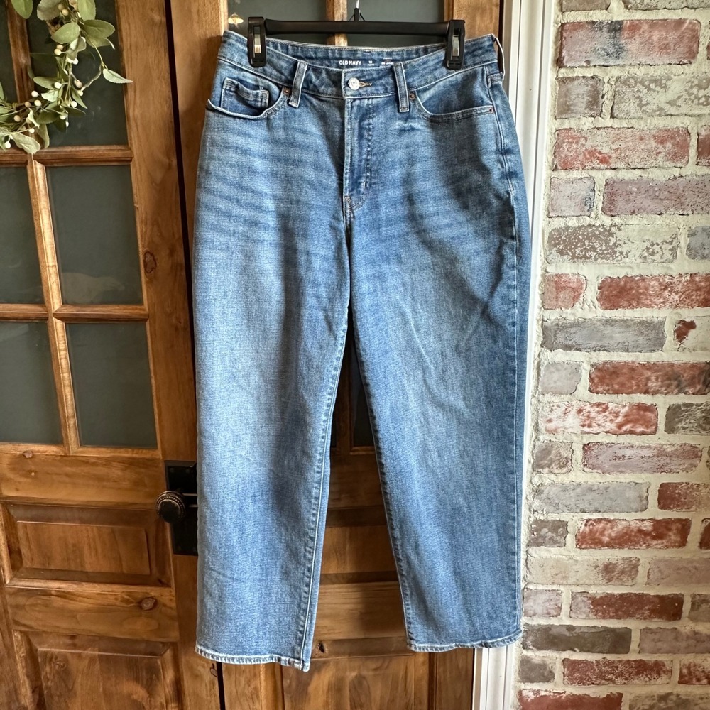 Old Navy OG Loose Curvy High Rise Jeans Womens 10 Petite Blue Courtney 693677-00